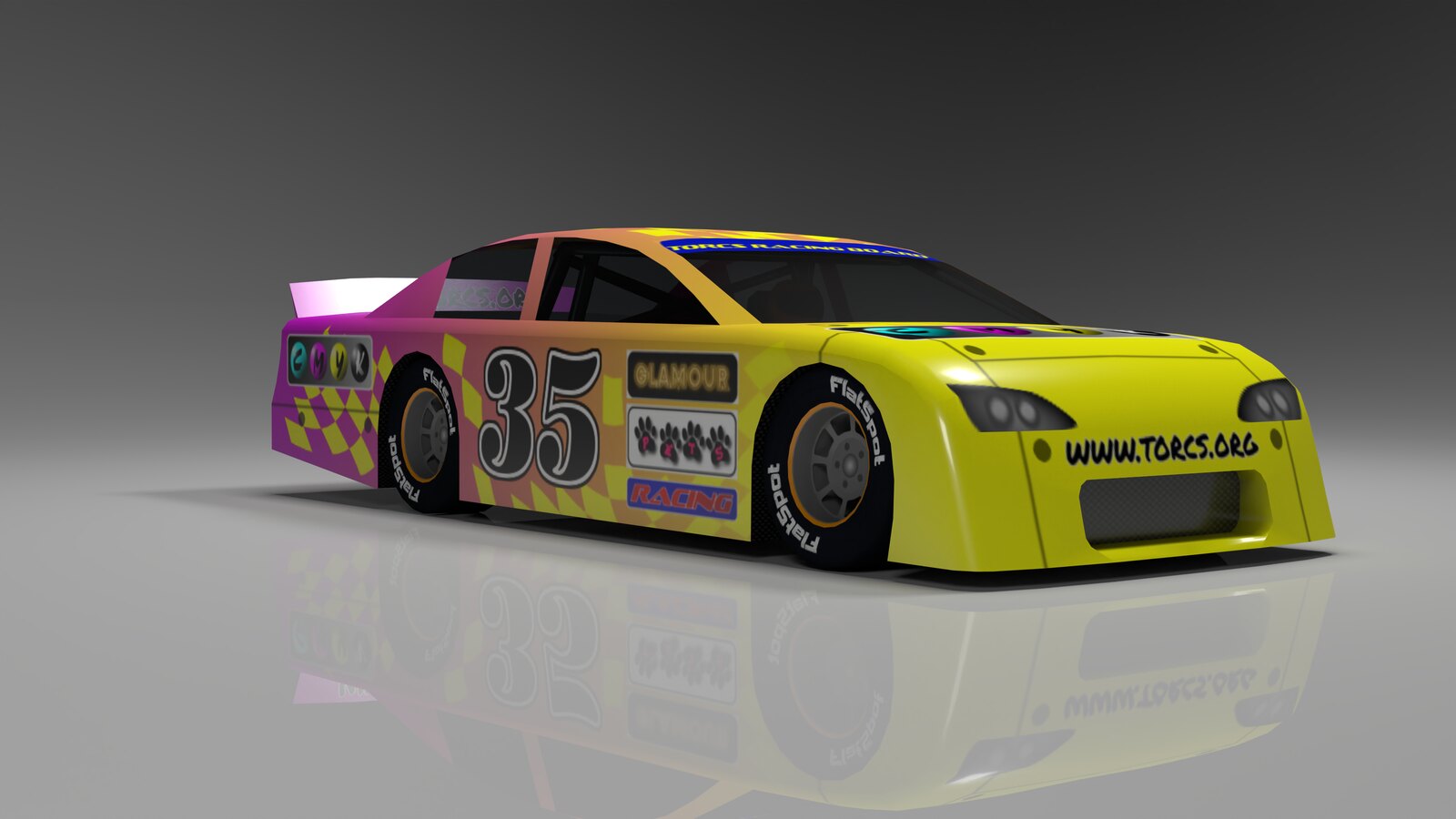 Front three-quarter view of Car 1 Stock 2